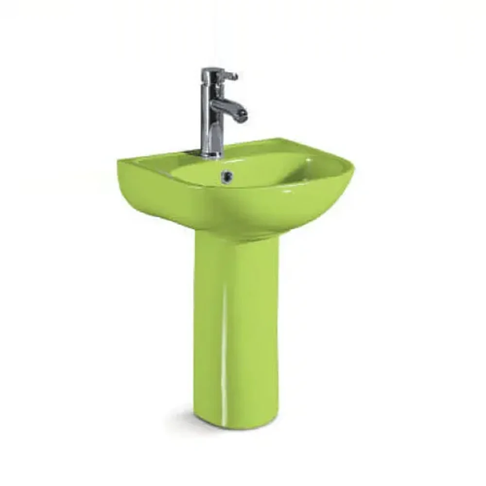 high quality kindergarten bathroom wc small size Green colorful kids Pedestal basin for children