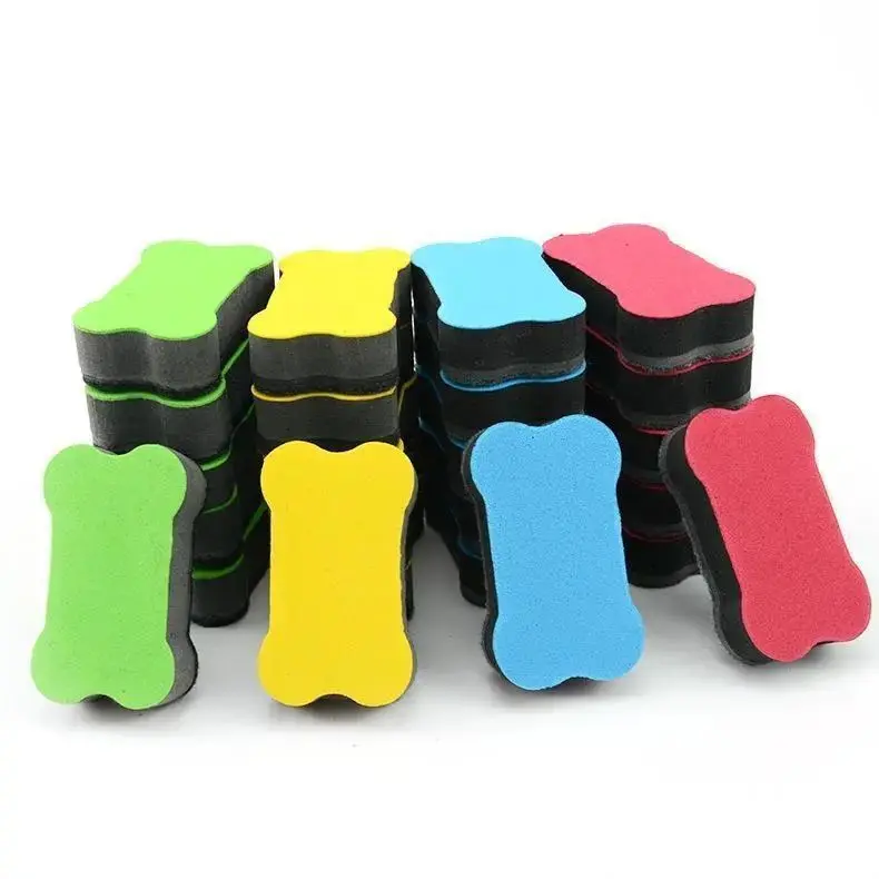 Wholesale Customized Logo Dry Erase Whiteboard Erasers EVA Magnetic Felt Bone Shaped Blackboard Eraser