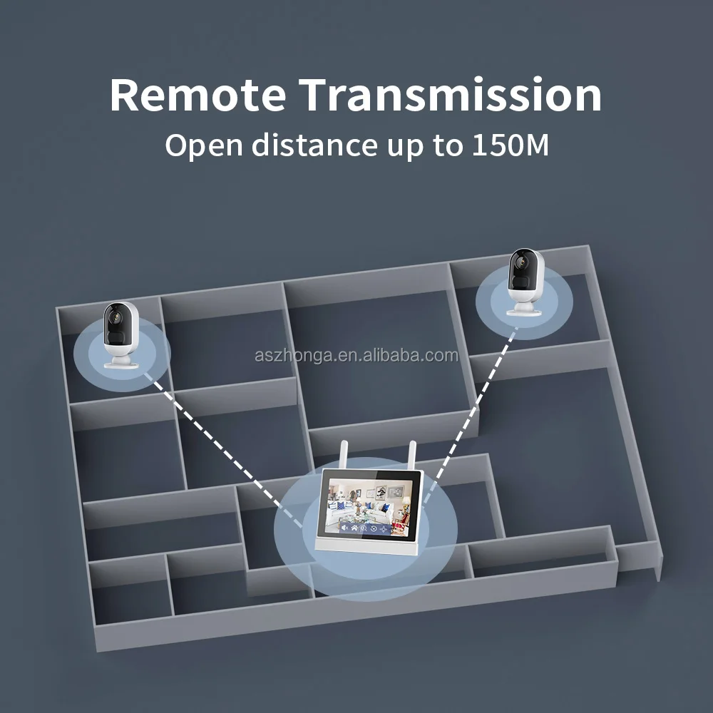 2/4CH Mini Smart Wireless Ip Network Security Home Surveillance CCTV Battery Camera System 3MP WiFi 7 Inch LCD Monitor Nvr Kit