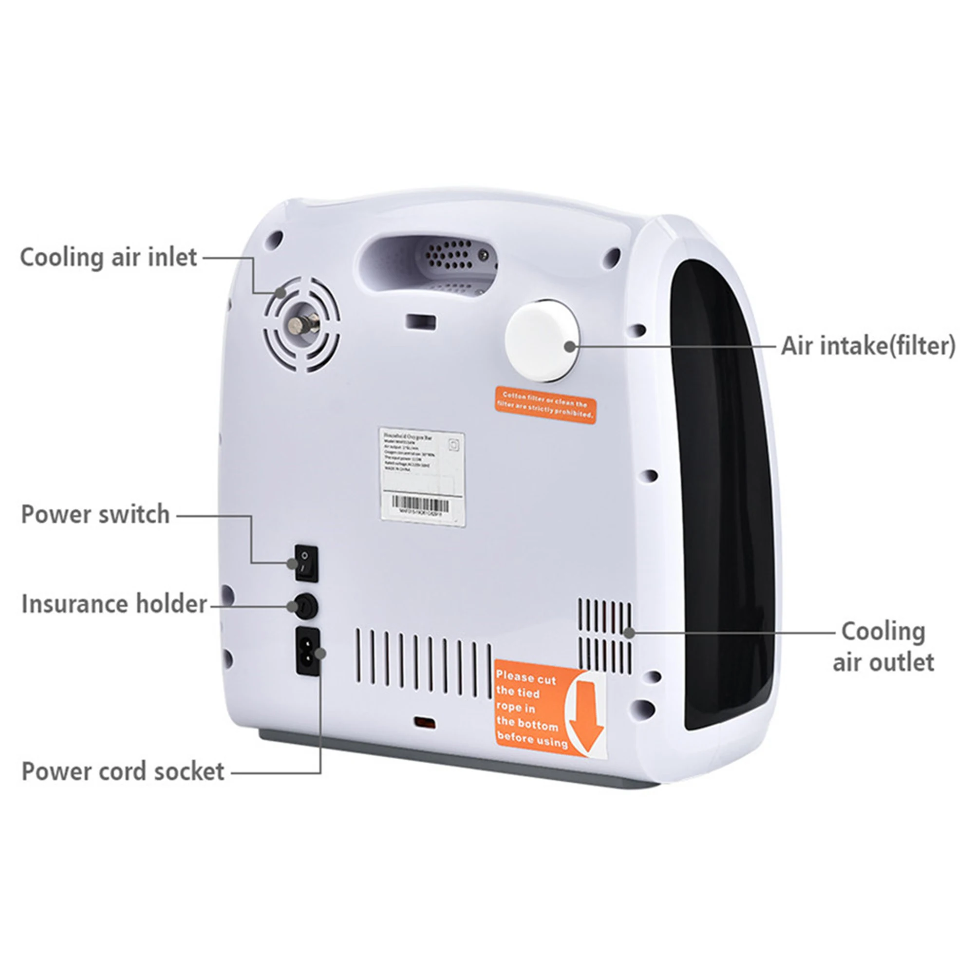 oxigen generator Medical 6L High O2 Purity.oxygen Concentrator Machine portable charged oxygen