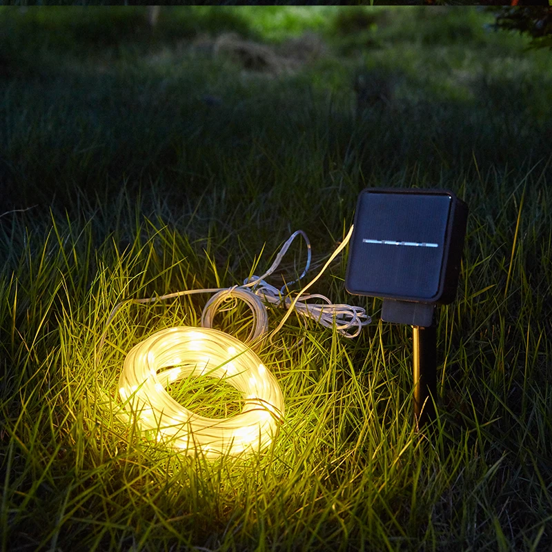 High Quality Battery/USB/Solar Operated Multi Color Copper Wire Tube String 8 Function Outdoor Use Led Rope Light