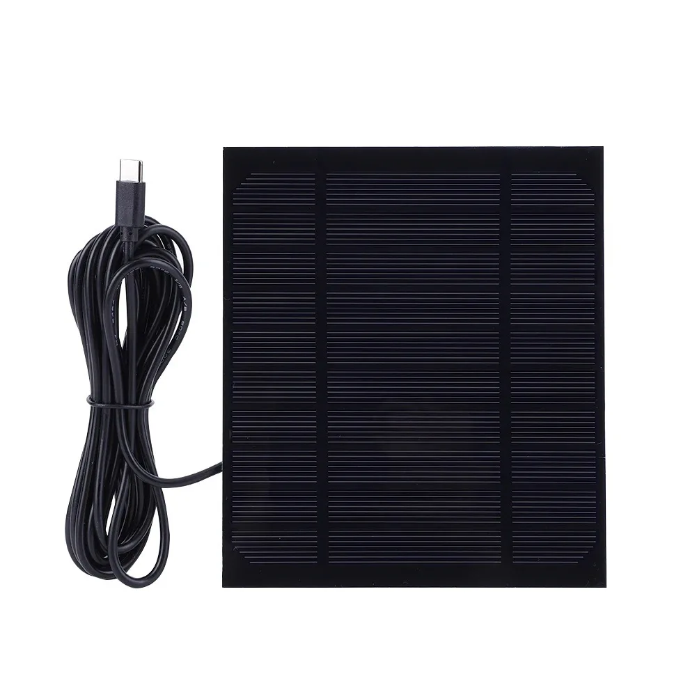 3.5W 5V ETFE Mini Solar Panels Monocrystalline Solar Cell with 3 Ports DC/Type-C/Micro USB for Lighting Monitoring System