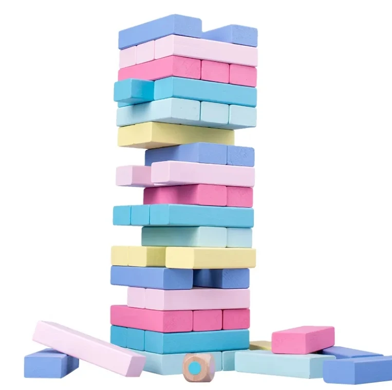 Timber Tower Classic DIY Educational Puzzle Toy Durable Wooden Block Stacking Game for 5-7 Year Olds Building Fun!