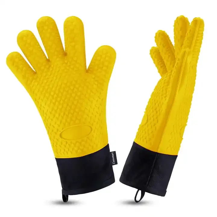 Best Selling Anti-Slip Heat Resistant Gloves Durable Silicone Oven Gloves For Cooking Baking Use