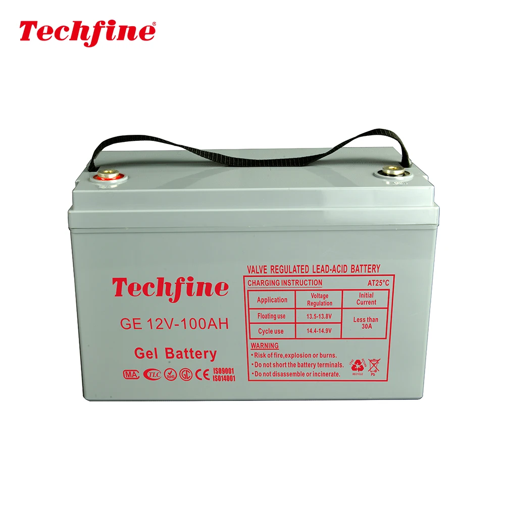  Techfine 12 В 100 Ач солнечная батарея полимерная гелевая свинцовая для электрических