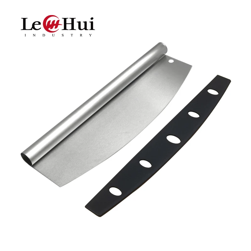 pizza accessories Stainless Steel Pizza Cutter knife Sharp Slicer Blade Pizza Rocker Cutter Knife With Protective Cover