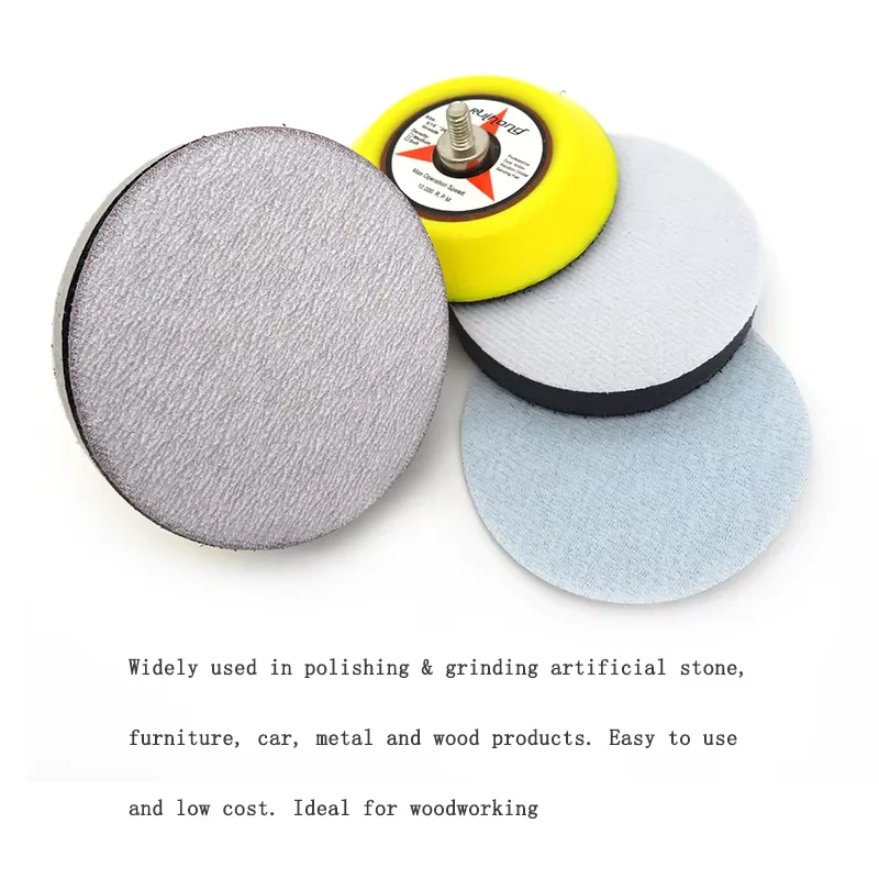 3Inch 75mm Grit 60-1200 White Dry Sandpaper Sand Abrasive Disc Sanding Sheet for Wood Sandpaper Metal Polishing