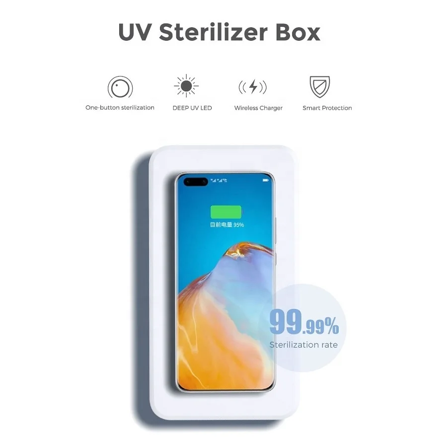 
2021 Portable New Create Led High Quality Smartphone Sanitizer Mobile Phone Uv Sterlization Box Sterilizing 
