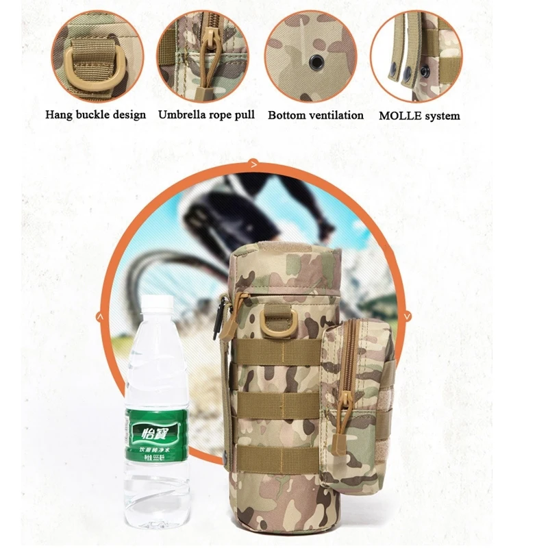 Travel Tool Kettle Set Outdoor Tactical  Molle System Water Bags Bottle Holder EDC Multifunctional Bottle Pouch