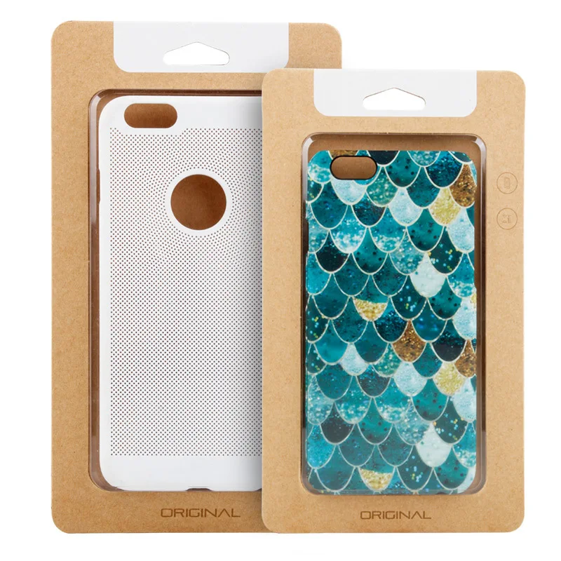 
Retail Recycled Material Kraft Paper Mobile Cell Phone Case Packaging Box 