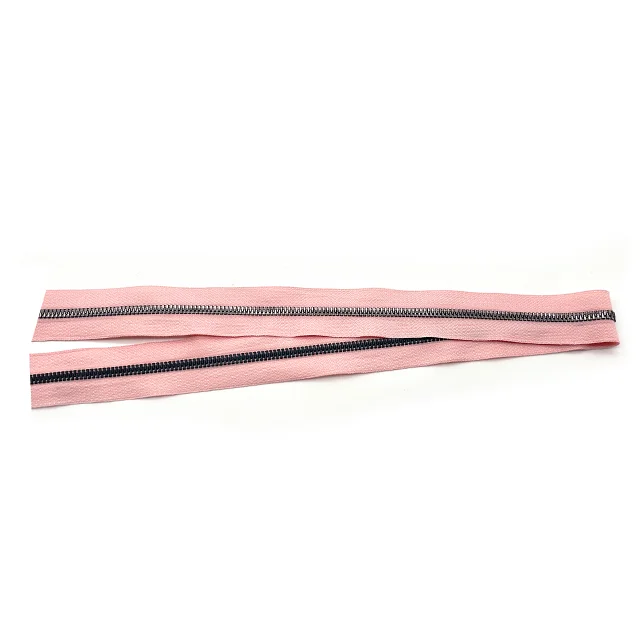 Factory Wholesale 3# 5# 8# Open End Zipper Metallization Film Zipper Chain Paste Gold Silver Film Metal Plastic Resin Zipper