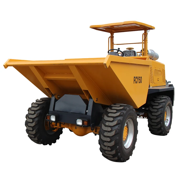 Articulated ce Factory 4wd 5ton site dumper mini dump truck wheel dumper in Peru Chile for transport bulk concrete