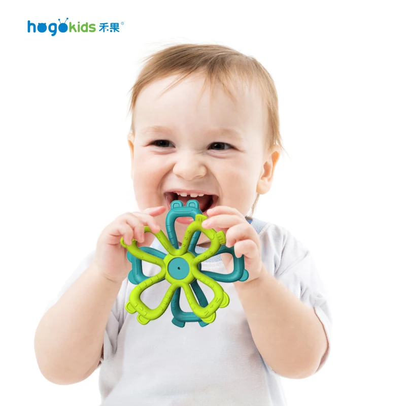 OEM Wholesale  BPA Free Cute Cartoon Shape Silicone Teether Baby Chew Toy Teether