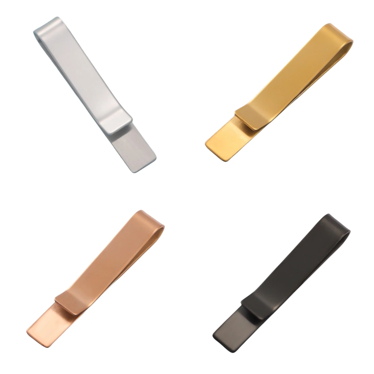 Hot selling mirror stainless steel European and American style suit tie clip jewelry with smooth laser logo wallet clip