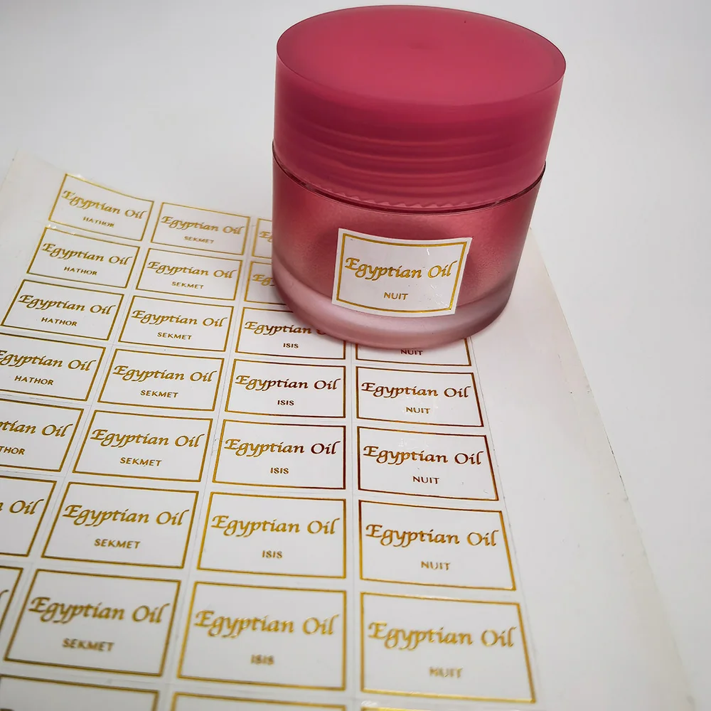 Custom Private Labeling Cosmetics Perfume Bottle Cosmetic Jar Packaging Labels Stickers Printing