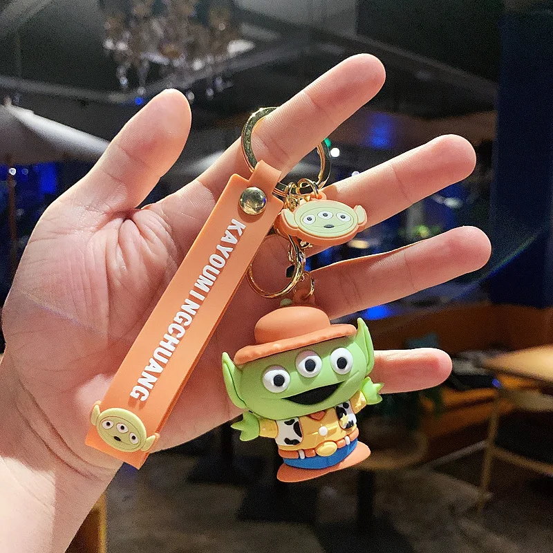 Toy  Keychain Cute Alien Dressup Buzz Cartoon Doll Keyring Creative Student Bag Pendant Car Key Chain Girl