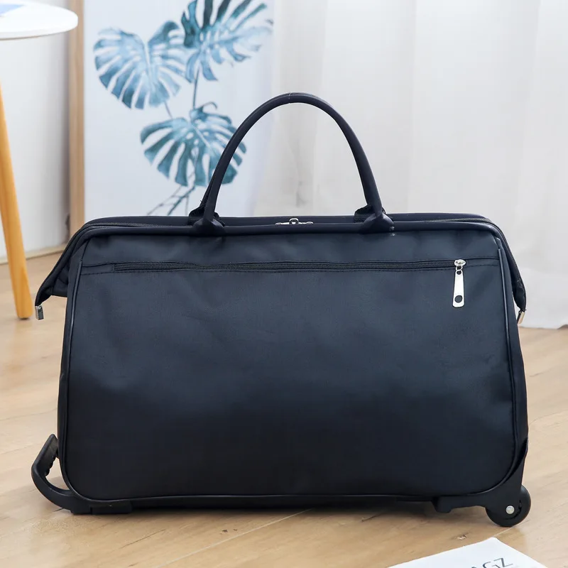 Large Rolling Duffel Bag with Wheels Carry On Luggage Tote Suitcase Unisex-Adult Soft Trolley Travel Case