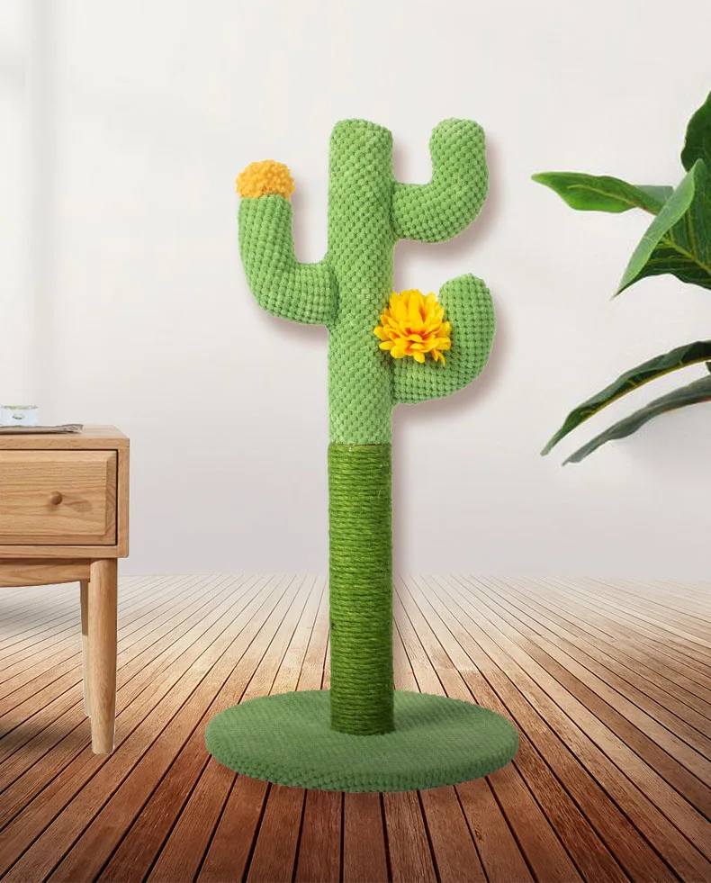 Wholesale Toy Plush Sisal Scratch Cat Scratcher Pole with Cat Massage for Indoor Cats