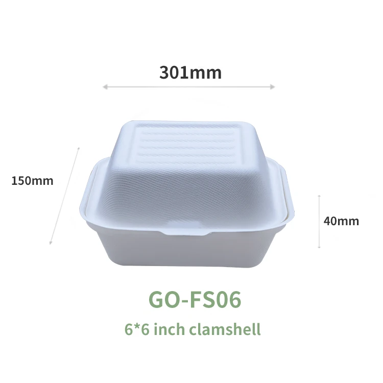 Biodegradable Compostable Eco Sugarcane Bagasse Fast Food Paper Containers