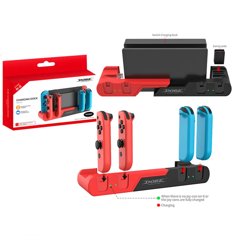 TNS-0122 4 in 1 Charging For NS Controller Charger  Dock Station For N-Switch Joy Cons Holder Stand Disc Rack Charger