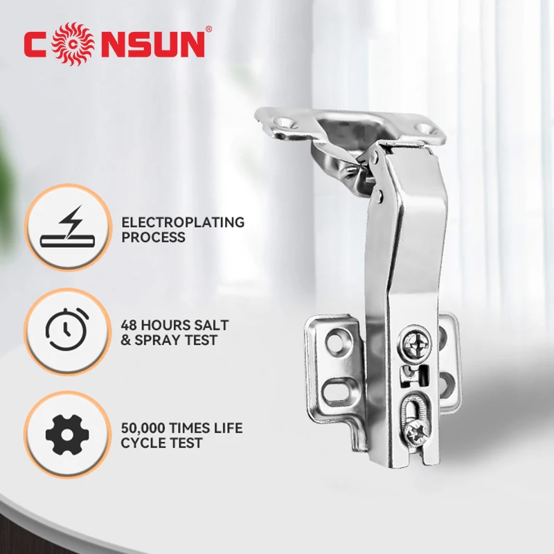 45 Degree cabinet door steel material nickel plated with two or four holes base bisagras para muebles