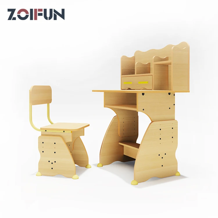 
Daycare furniture soild wood ergonomic multifunctional kids study table and chair set adjustable 