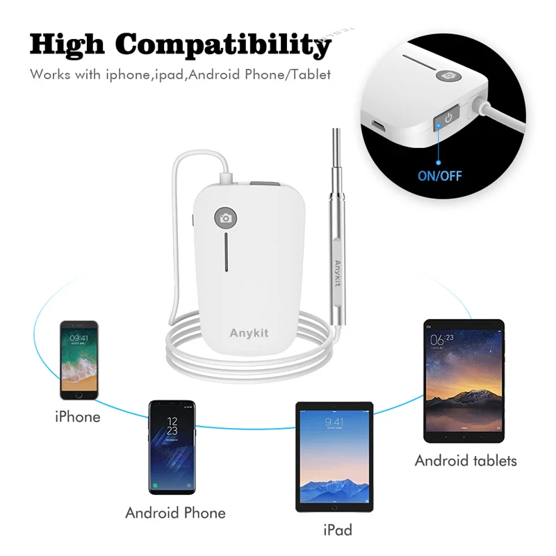  Hot selling 50% discount Ear Wax Removal Tool 3.9mm Otoscope camera Wireless Cleaning