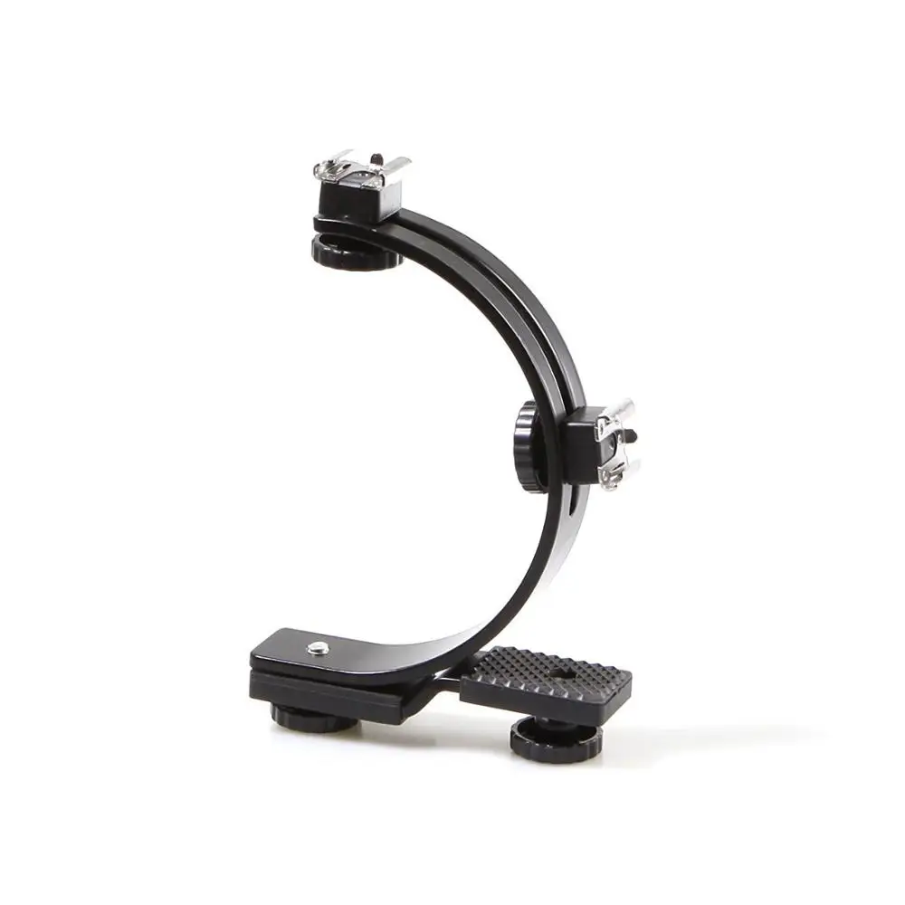 Kasin Photography Cameras Video Light Flash Multi-function Arc bracket C-type Dual Hot Shoe Bracket