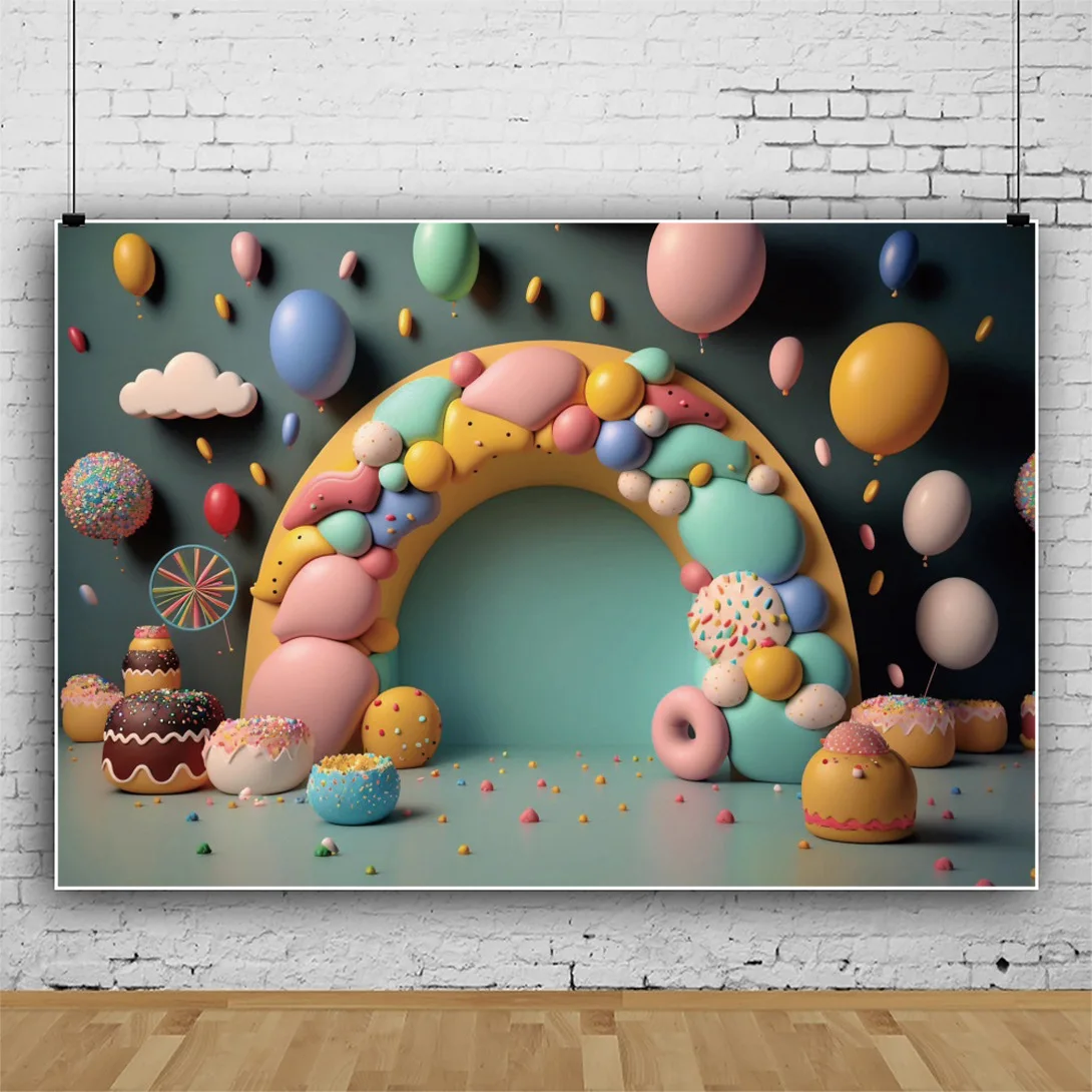 120X80CM Happy Birthday Party Decorations balloon pattern birthday backdrop background