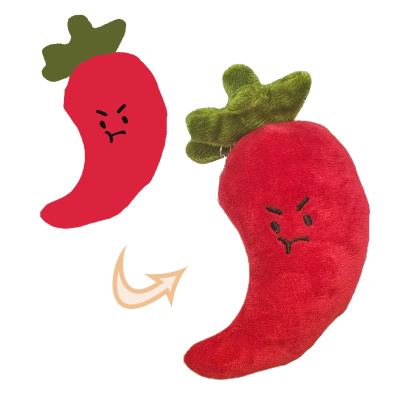 Hot sale custom super soft cute chilli plush pillow stuffed vegetable toys for kids