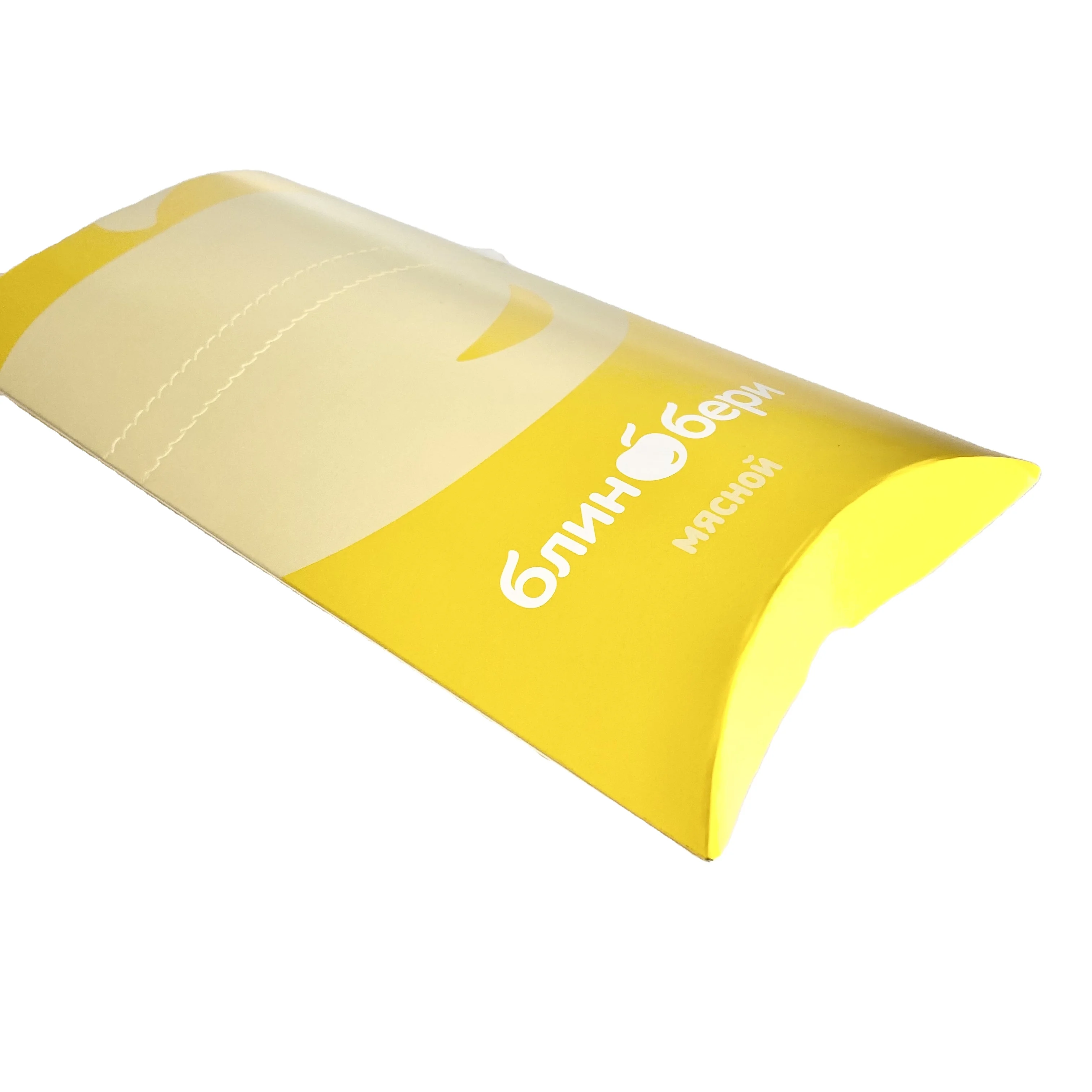 Manufacturer Custom Printed Logo White Small Cardboard Shape Apple Pie Paper Packaging Pillow Box