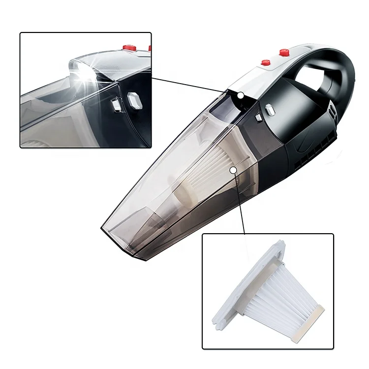 Portable Car Vacuum Cleaner Small Mini Auto Vacuum Cleaner Handheld Vacuum Cleaner With LED Light