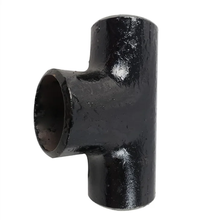 Seamless Round Carbon Steel Black Pipe Fitting Seamless Equal Butt Welded Straight Reducing Tee