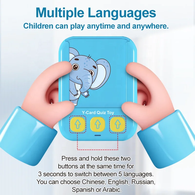 Samtoy 55 Cards Multilingual Kids Preschool Interactive Smart Reading Talking Flash Cards Learning Machine for Baby