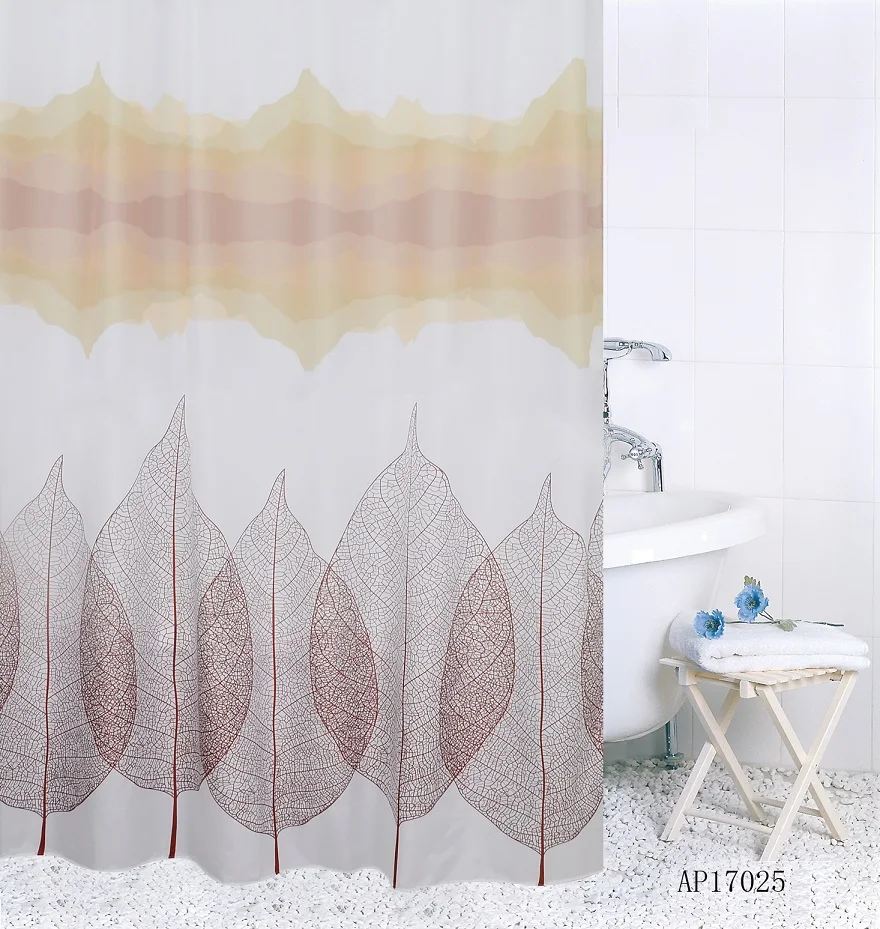 Bathroom curtain/ OEM custom 3D printed 100% polyester fabric shower curtain