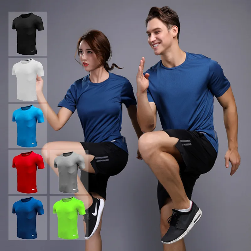 custom in stock spandex sport gym t-shirt Blank printing High Quality Polyester Men Short Sleeve O-neck Organic Cotton tee