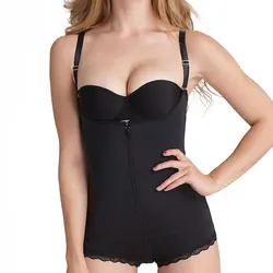 2021 Zipper Open Bust Bodysuit Body Shaper Fajas Colombianas Tummy Control Shapewear for Women