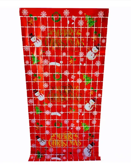 Square Christmas Rain Silk Door Curtain Square Christmas Fringe Curtain Party Scene Decoration