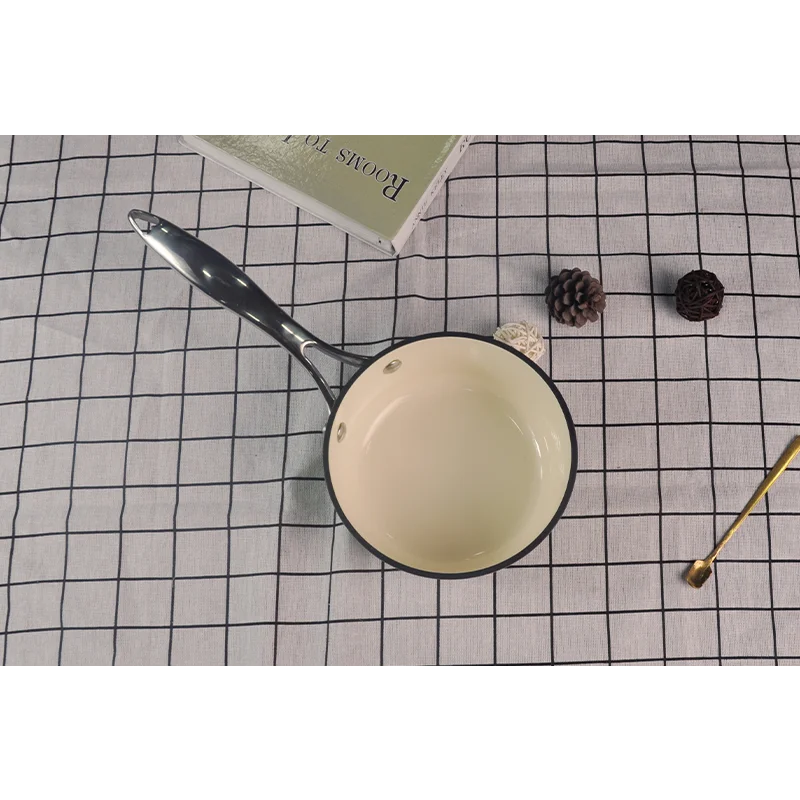 Stainless steel handle skillet enamel light cast iron frying pan cookware