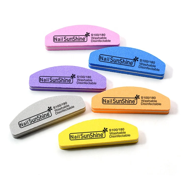8 Different Colors at Stock Customize Different Grit 100/180/240 Double Side Nail Shiner and Buffer Nail File 90x28mm Mini Buff