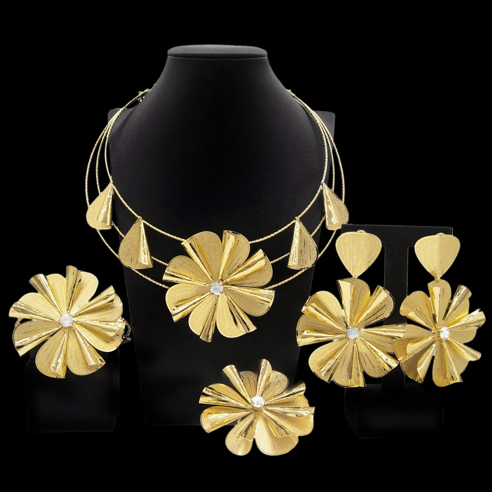 Zhuerrui Nigerian Collar Neck Jewelry Sets Choking Gold Necklace  Women Jewellery Sets Dubai Gold Bridal Jewelry Set HS2201430
