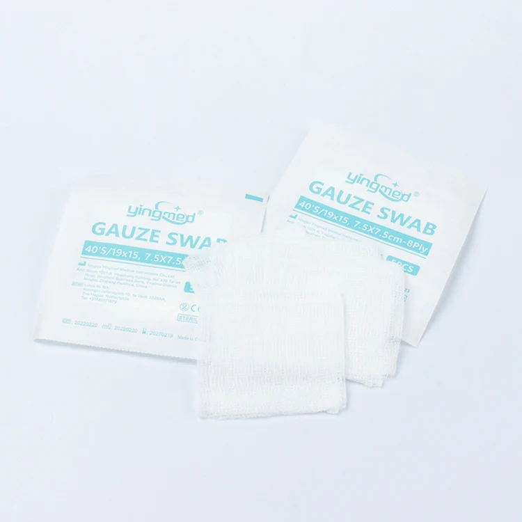 100% cotton disposable sterile gauze swab pad with or without x-ray