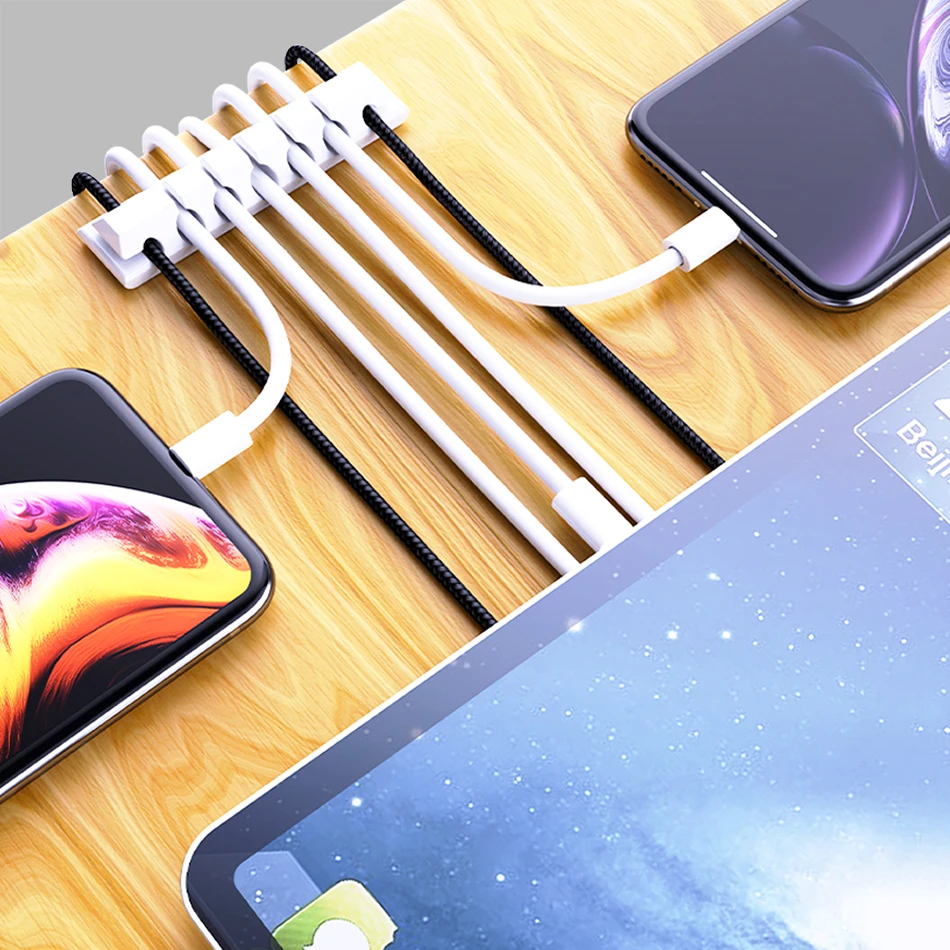 Cord Organizer New Cable Management USB Cable Clip, Silicone Cable Organizer for Car Home Office 15 Slots Logo Support OEM ODM