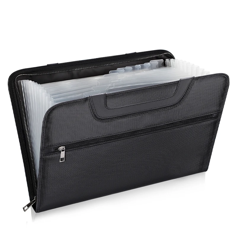 Top Quality Portable handle Zipper Expanding File Folder Filing Briefcase Water Fire Resistant Accordion File Organizer Bag