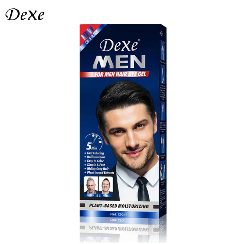 Dexe Professional private label gray hair color dye cream for men high quality factory