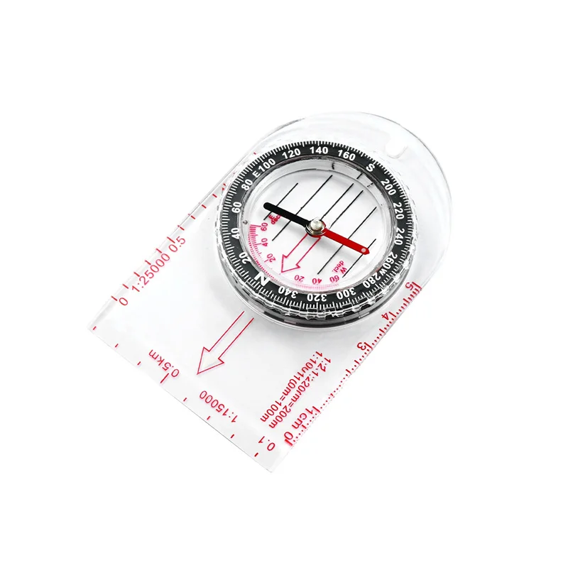 Compass Outdoor Camping North Pointer Orientation Instruction Compass With Magnifying Glass Scale