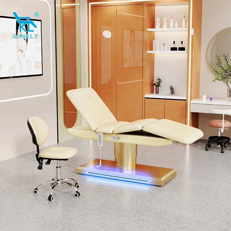 SONKLY New 3 Motor Heated Electric Facial Aesthetic Massage Bed Medical Spa Treatment Table for Beauty Salons