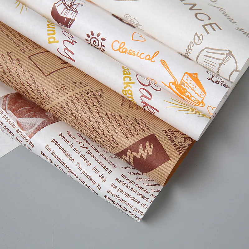Custom Printing Food Packaging Grease-proof Wax Paper for Hamburger/Burger/Sandwich/Chicken/Hot Dog Wrapping