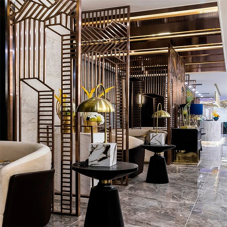 Customized Interior Decorative Wall Partition Room Divider Partition Metal Scree Room Dividers Stainless Steel Partition Room