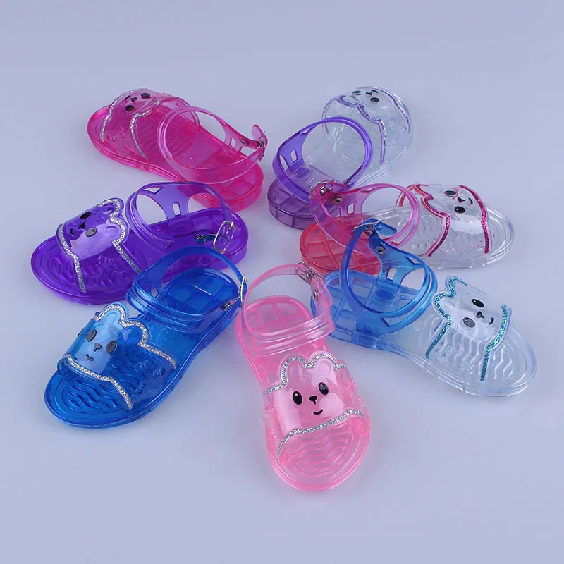 
Amazon hot salling Summer classic style pvc sole embellished girl sandals 